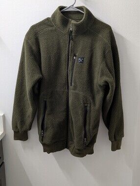 All American Roughneck Olive Green Sherpa Zip-Up Jacket